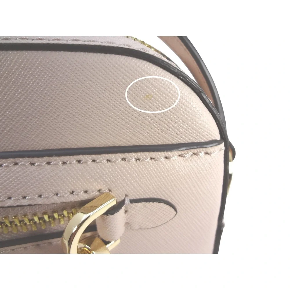 Michael Kors Jet Set Saffiano Leather Crossbody Bag Pale Pink Gold Chain Accent - Picture 6 of 8